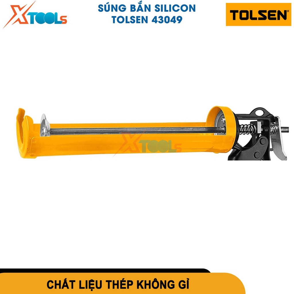 Dụng cụ bơm Silicone Tolsen kích thước 22.5cm, chất liệu nhựa, kim loại, trang bị tay bắn nhẹ [CHÍNH HÃNG][XTOOLS]