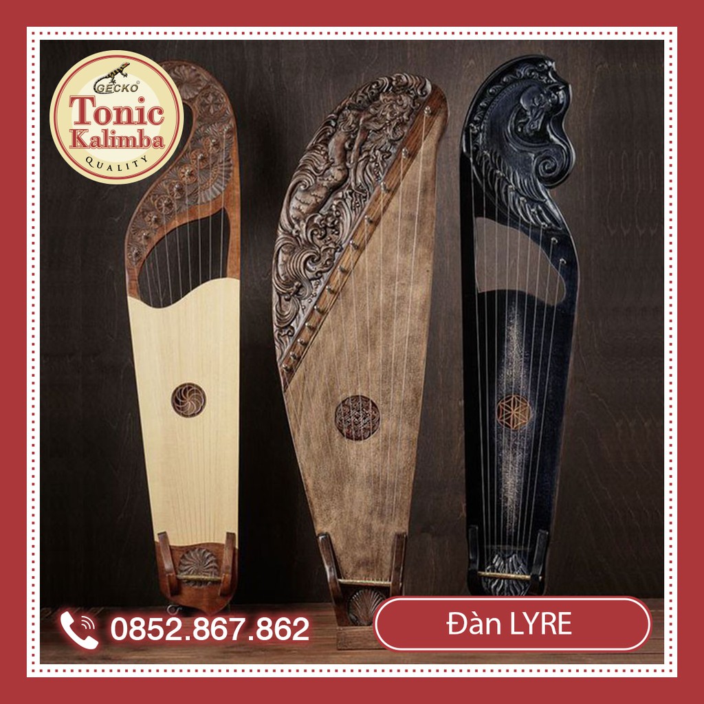 Đàn Lyre harp SIMIE-010 loại 9 dây tặng phụ kiện cây chỉnh dây Hàng thủ công