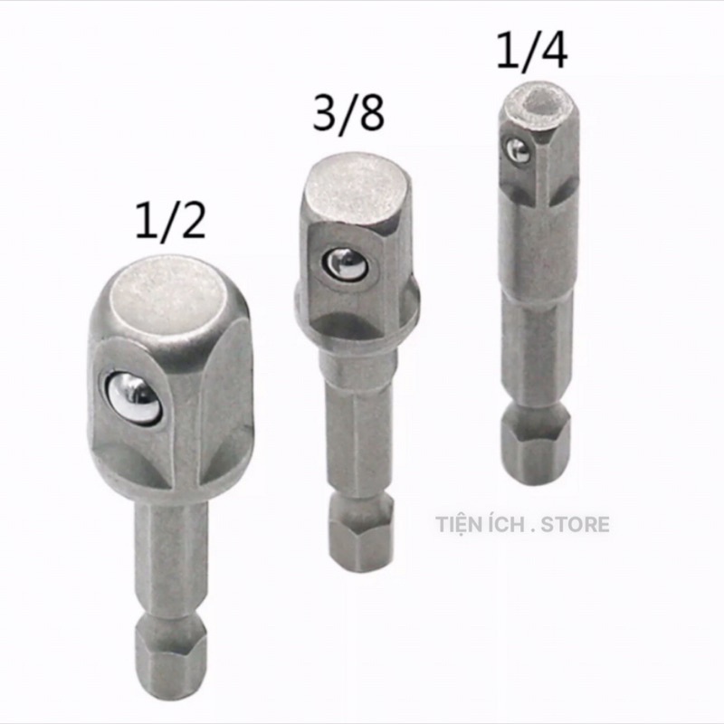 Bộ 3 cái đầu chuyển 1/4 - 1/2 - 3/8