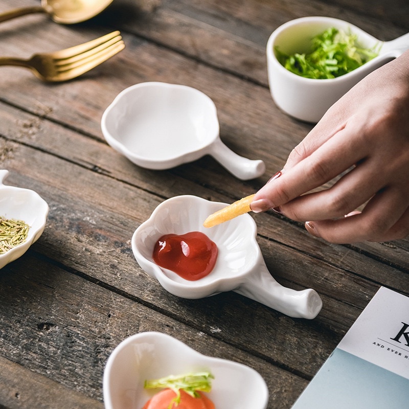 Bát chén sứ trắng nhiều hình cho bé ăn dặm kiểu Nhật