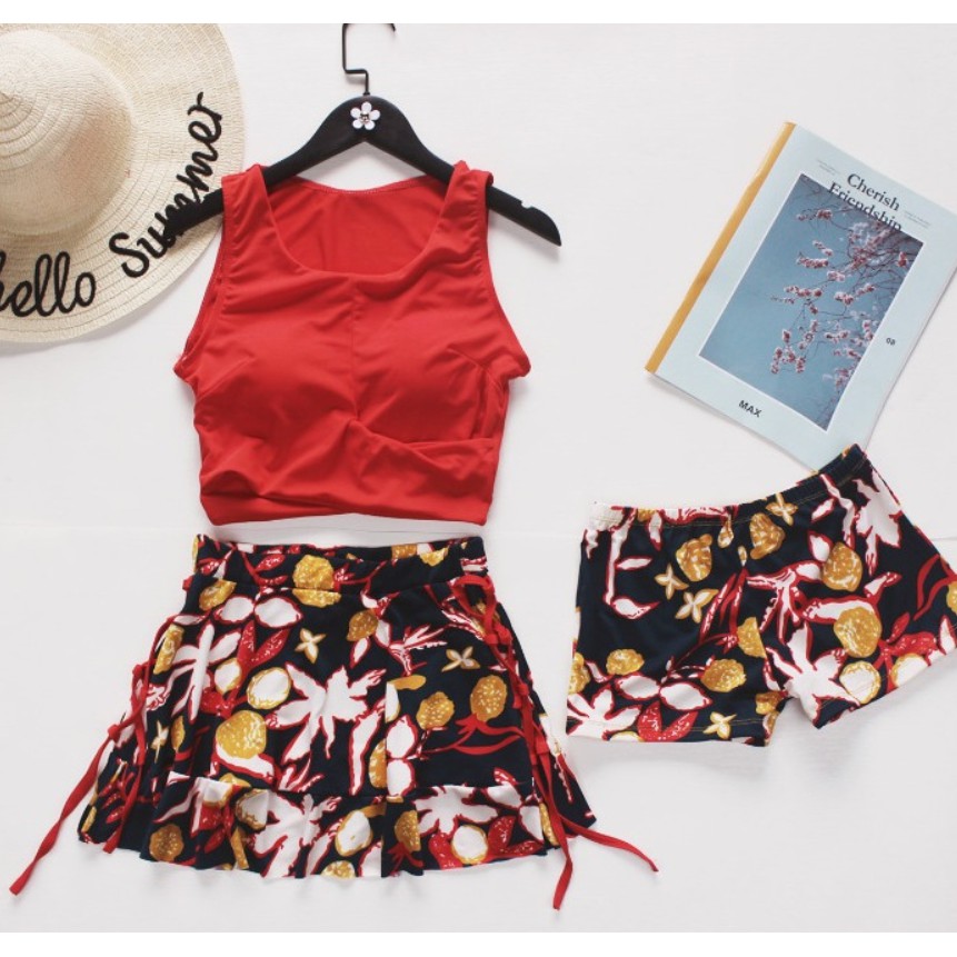 Bộ Đồ Bơi Nữ Ba Mảnh Rực Rỡ Nắng Hè AT167 ShopMaySG Bộ Đồ Áo Bơi Nữ, Quần Bơi Nữ Và Váy Bơi Nữ, Bikini Ba Chi Tiết