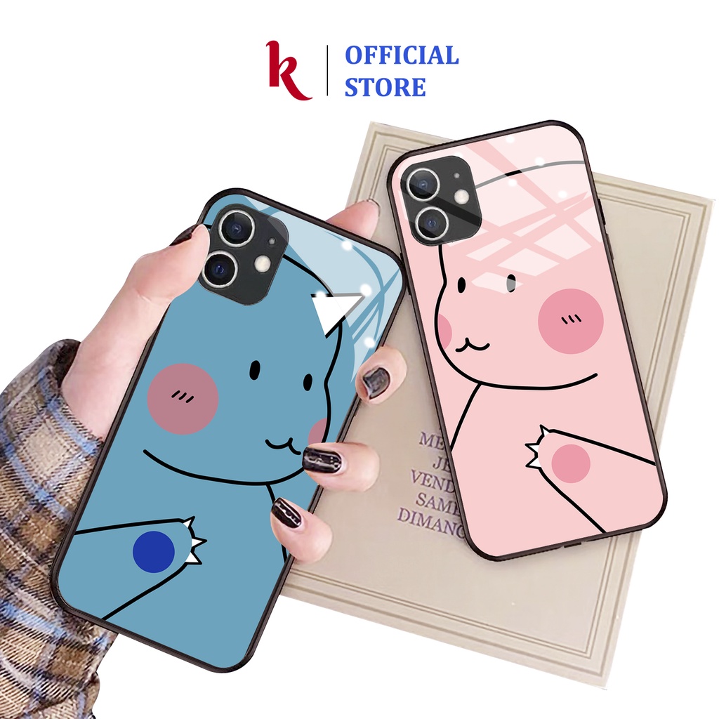 Ốp lưng iphone kính cặp đôi hình tê giác case 14plus 14 pro max 13 12 promax 11 mini 6 6s 7 8 plus x xr xs Se