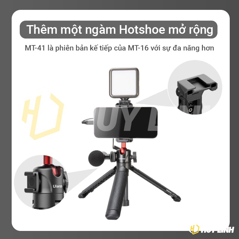 Ulanzi MT-16 Extendable Tripod - Tay cầm quay Vlog cho điện thoại, máy ảnh