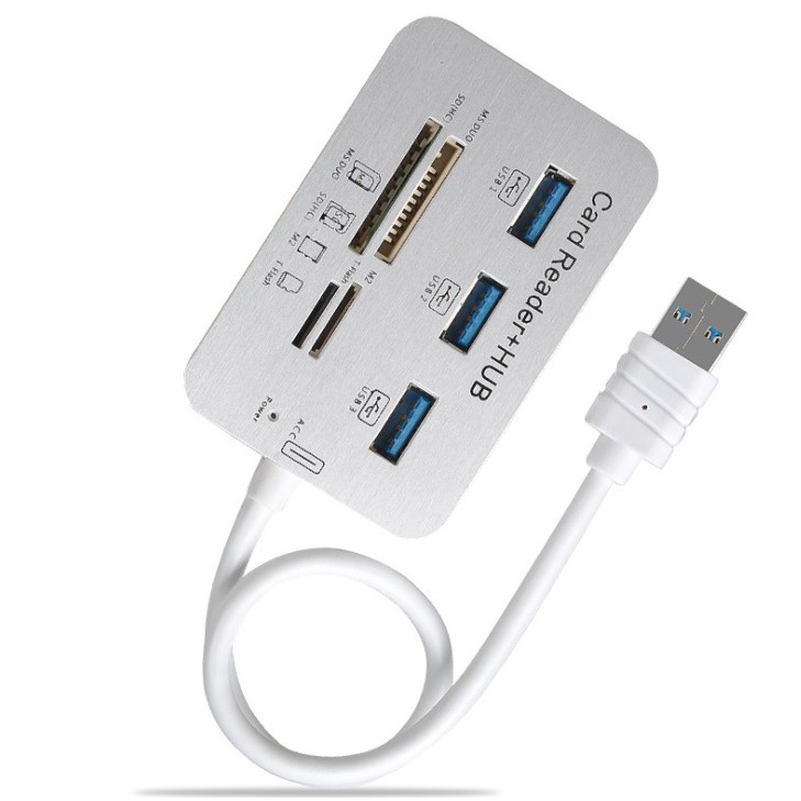 Bộ chia USB HUB kiêm đầu đọc thẻ nhớ 2 in 1 cổng 3.0 giá rẻ mẫu 2 DL TECH