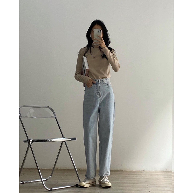 Áo cổ lọ basic[ hàng quảng châu  -ảnh thật shop chụp] Chất liệu dày dặn giặt không bai ,không xù. | BigBuy360 - bigbuy360.vn