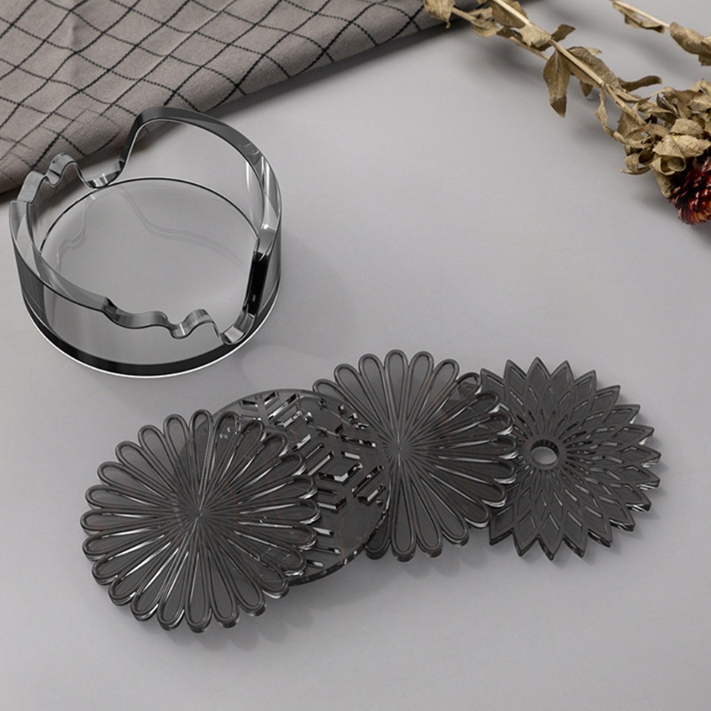 Sa Khuôn Silicone Làm Đế Lót Ly Hình Tròn Trang Trí Nội Thất DIY