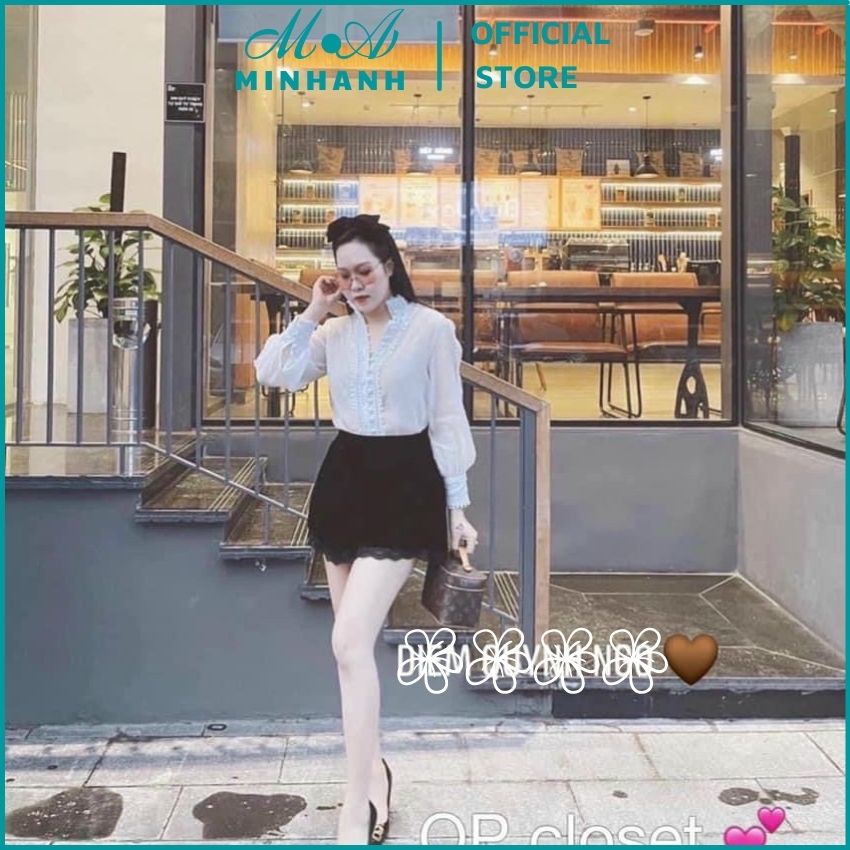 Quần short nữ Quần đùi nữ chất vải nhung đen phối ren QD4