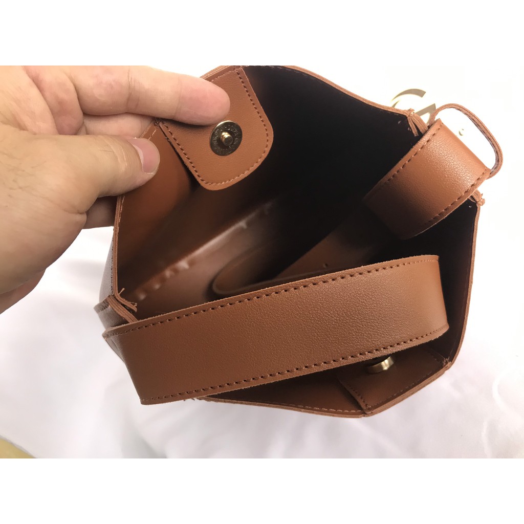 Túi xách nữ đẹp form đứng viền tròn xinh nhã nhặn, chất da trơn dày mềm mịn H57