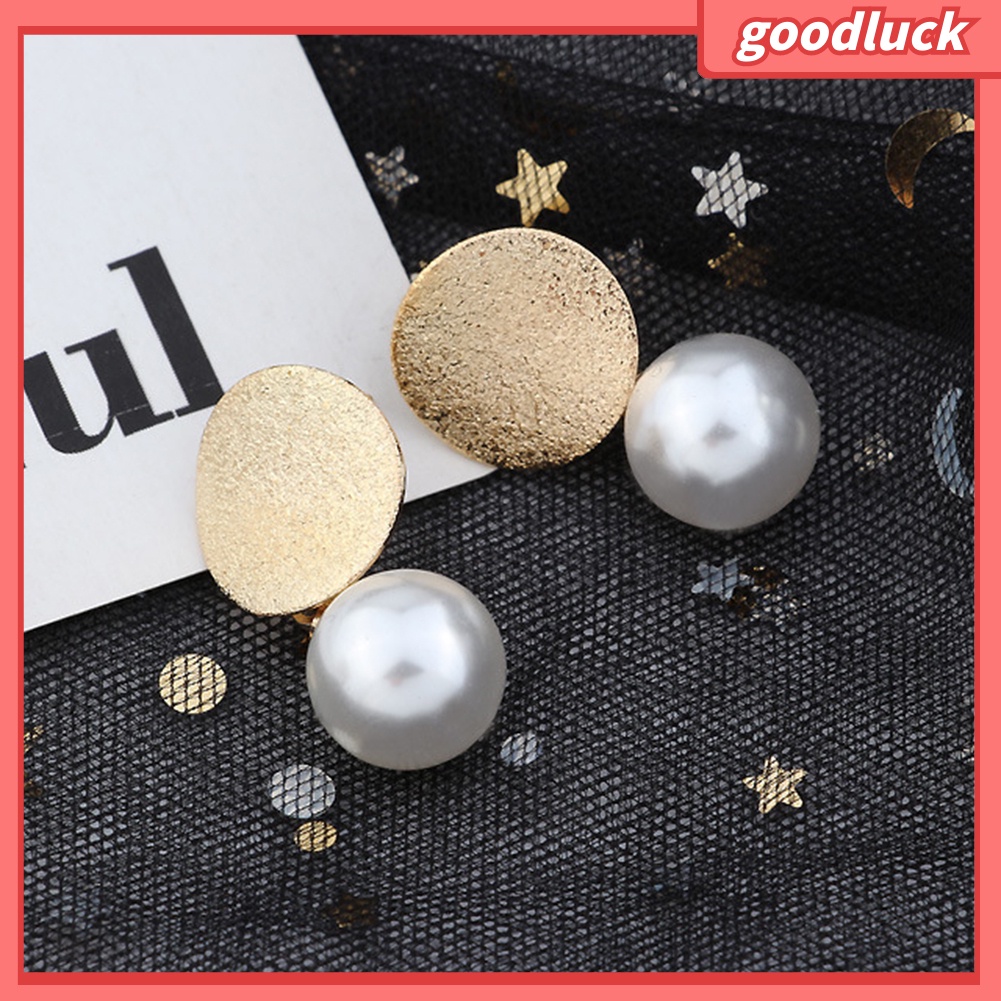 Khuyên Tai Nữ Mặt Tròn Gắn Ngọc Trai Đơn Giản Thời Trang