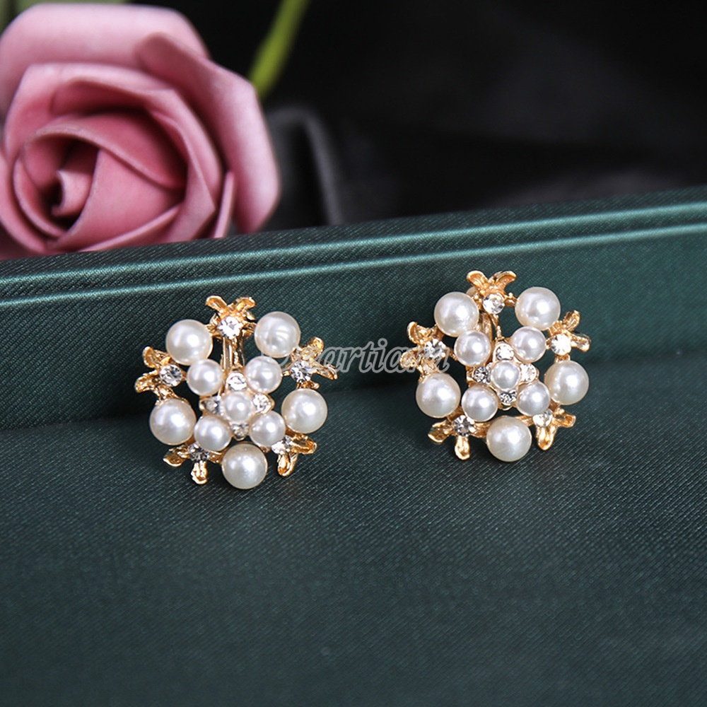 Băng Đô Cài Tóc Hình Hoa Vàng Đính Ngọc Trai Thời Trang Cho Cô Dâu