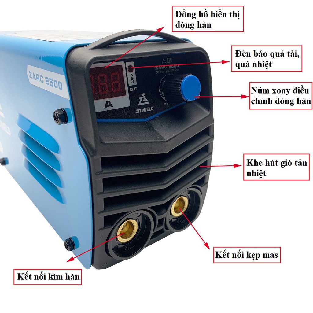 Máy hàn điện tử mini Weldcom ZARC2500 - hàn kéo que 2.5mm