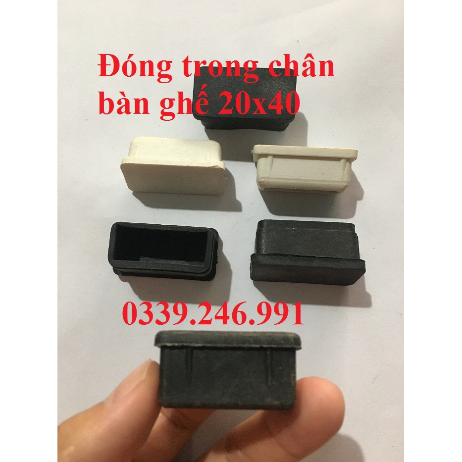 Bộ 20 chiếc KT: 20x40_bịt trong chụp cao su bịt chân bàn ghế, bịt hộp chống xước, chụp nhựa chụp chân ghế