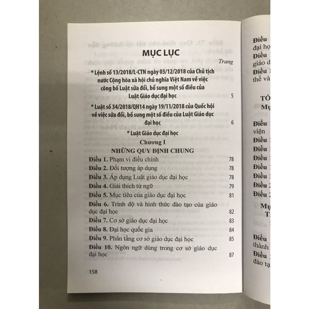 Sách Luật sửa đổi, bổ sung một số điều của luật giáo dục đại học