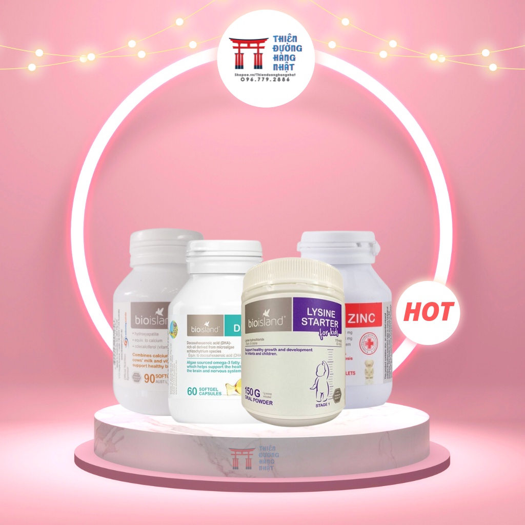 Vitamin DHA, Canxi, Lysine Bio Island cho bà bầu và em bé