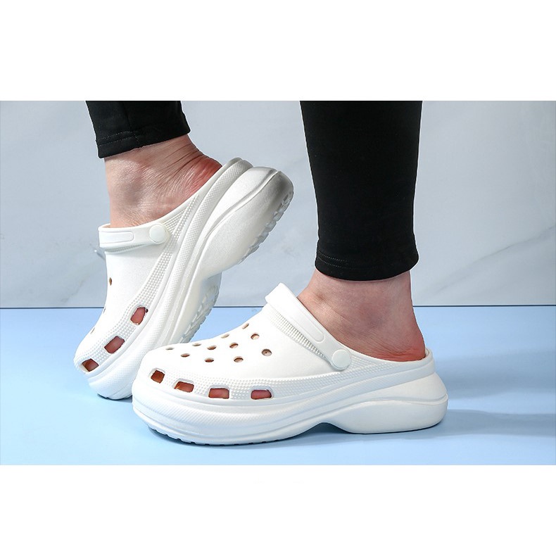 Dép sandal nữ bịt mũi đế độn 5cm đi cực êm mềm chân thời trang ulzzang siêu hot (tặng kèm 6 sticker) TH-79
