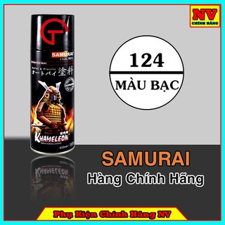 Chai Xịt Sơn Chính Hãng Samurai 3/124 Màu Bạc - Bám Dính Trên Mọi Bề Mặt