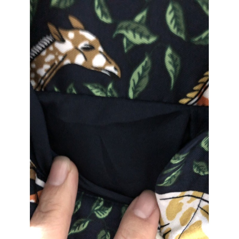 Đầm VNXK Jcrew size M hoạ tiết hươu cao cổ