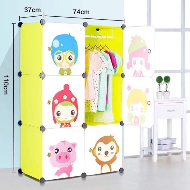 TỦ NHỰA QUẦN ÁO LẮP GHÉP 6 Ô SÂU 47cm. Tặng kèm 1 treo đồ. Mẫu bán chạy nhất