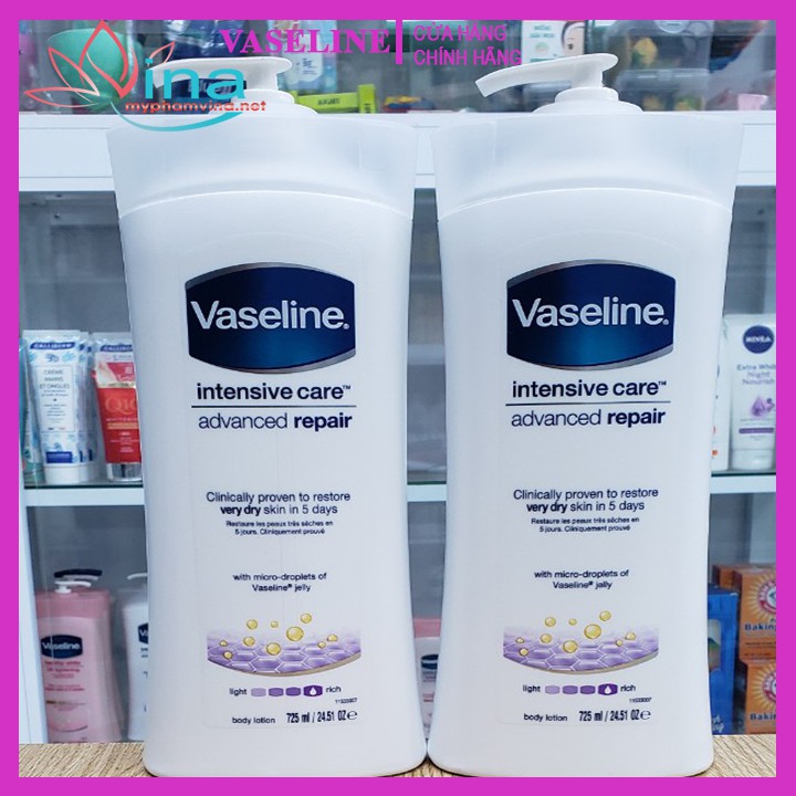 Sữa Dưỡng Thể Vaseline Intensive Care Advanced Repair 725ml (Màu Trắng)