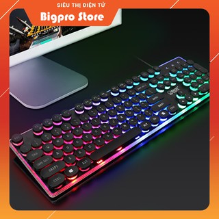 Bàn phím máy tính JK 705 Keycap tròn - LED 7 màu kèm LED viền Siêu Đẹp ( Bảo hành 1 năm )