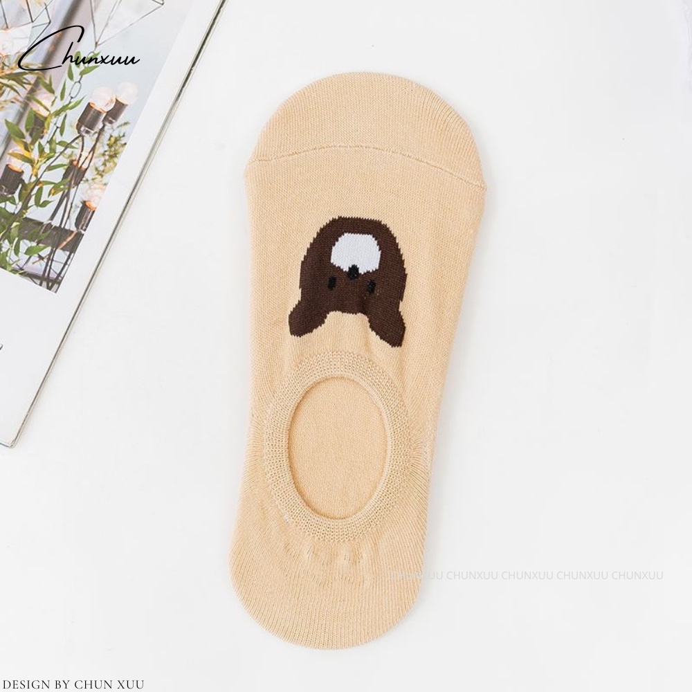 Tất cổ ngắn nữ đi giày, hài, họa tiết gấu nâu đáng yêu ChunXuu T07