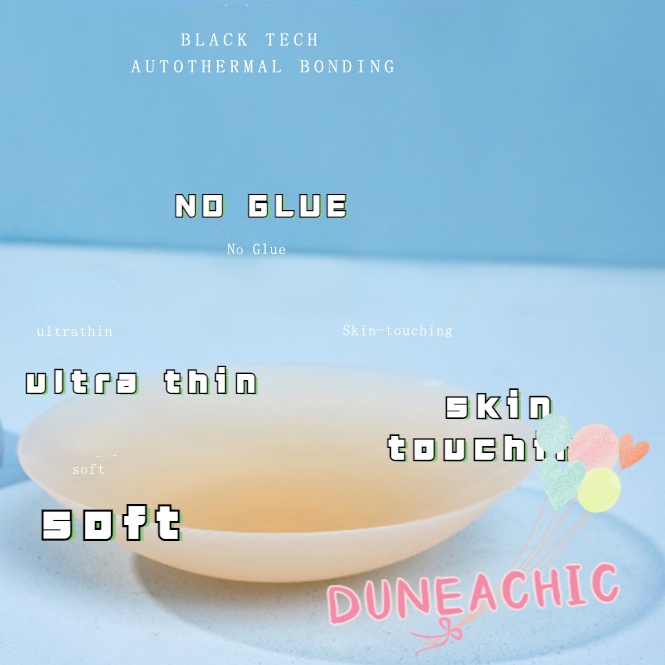 DUNEA Miếng Dán Núm Vú Vô Hình Bằng Silicone Không Dính Chống Nước Chống Chói Cho Nữ