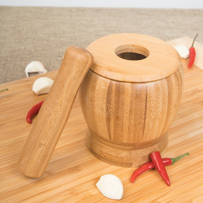 Bộ Chày Cối Giã Gia Vị Bằng Gỗ Tre