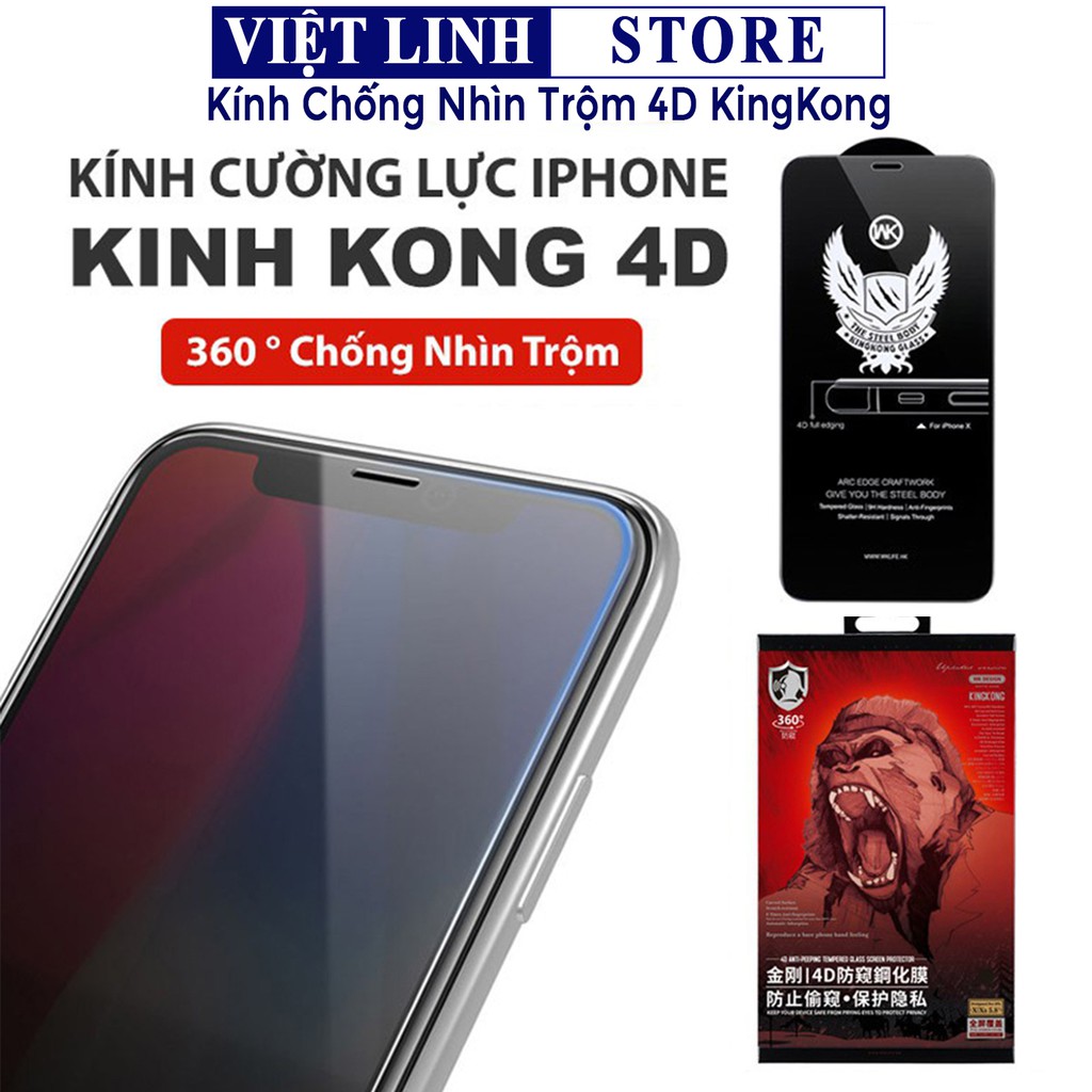 Cường lực chống nhìn trộm kingkong, kính cường lực chống nhìn trộm iphone 6 7 plus - 11 12 13 promax - Việt Linh Store