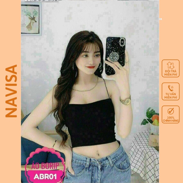 Áo 2 Dây Croptop Ôm Sợi Bún Trơn Bigsize Thun Body Navasa At15