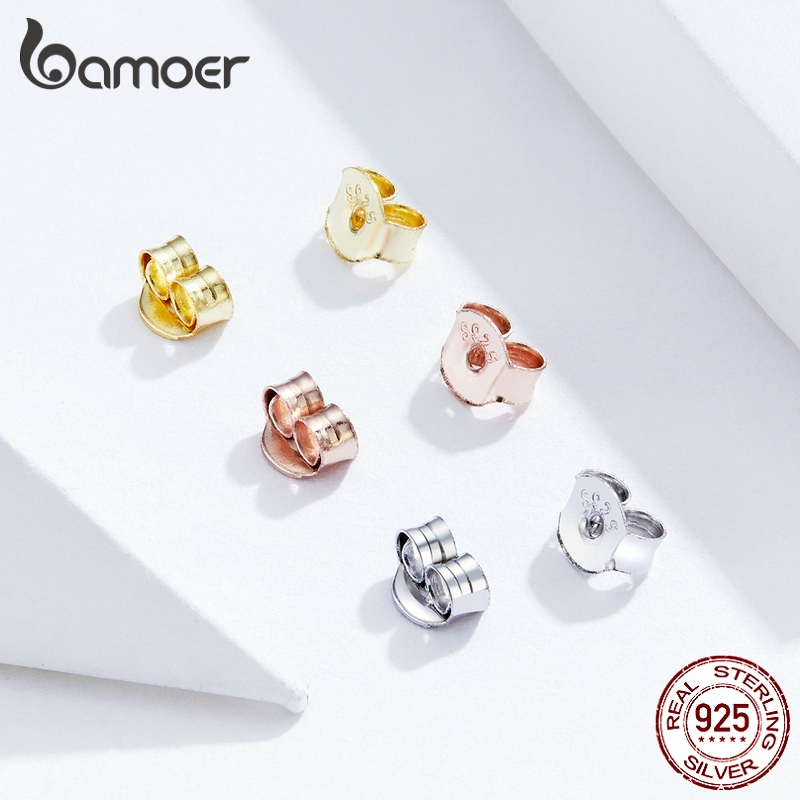 BAMOER Bông Tai BạC 925 Đơn Giản Thời Trang