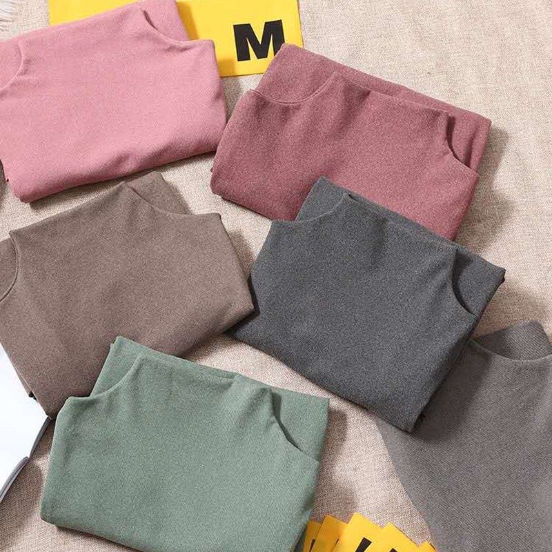 Áo Giữ Nhiệt Nữ Áo Len Lót Lông Cổ Lọ Xuất Nhật MoTie - Mutie ( Túi Zip )