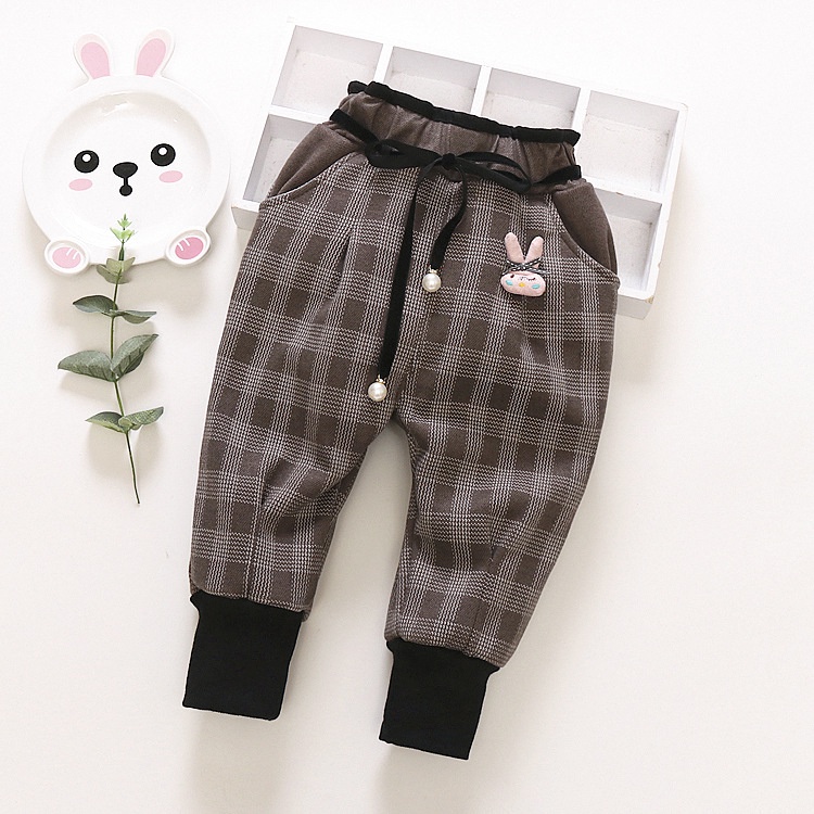 Quần legging lót lông thỏ bông bé gái size 7-15kg