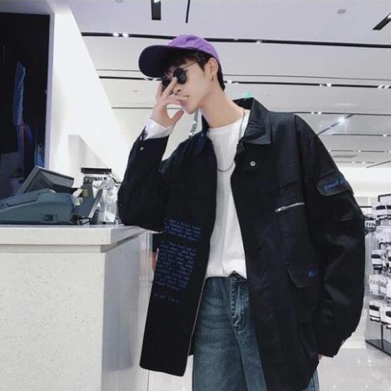 Áo khoác cardigan kaki túi hộp unisex Dây Kéo nam nữ siêu phẩm chất của năm