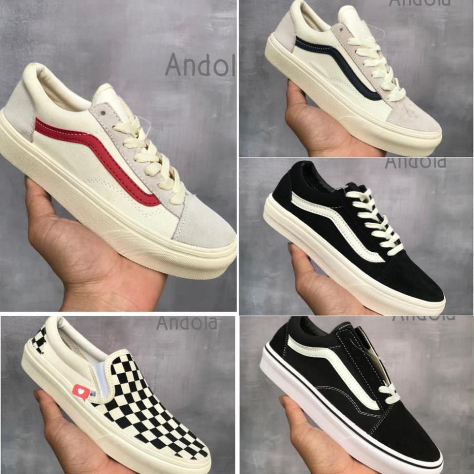 Giày Thể Thao,Giày Sneaker,Giày 𝐯𝐚𝐧𝐬 trắng sọc đỏ,sọc xanh than,lười caro,đen old 🥇 🕣