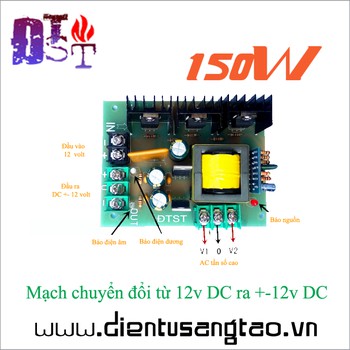 Mạch nguồn đối xứng 12v DC ra +-12v DC