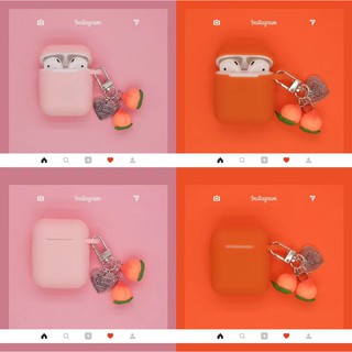 Vỏ Bọc Hộp Sạc Tai Nghe Airpods 2 Có Móc Khóa Hình Trái Cây Ngộ Nghĩnh