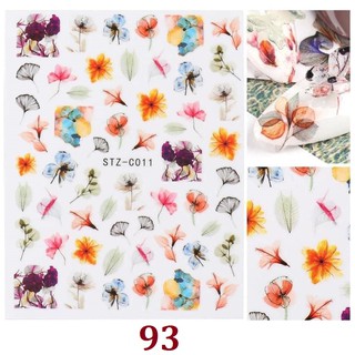 Stick dán móng , stick hoa khô lụa trang trí móng