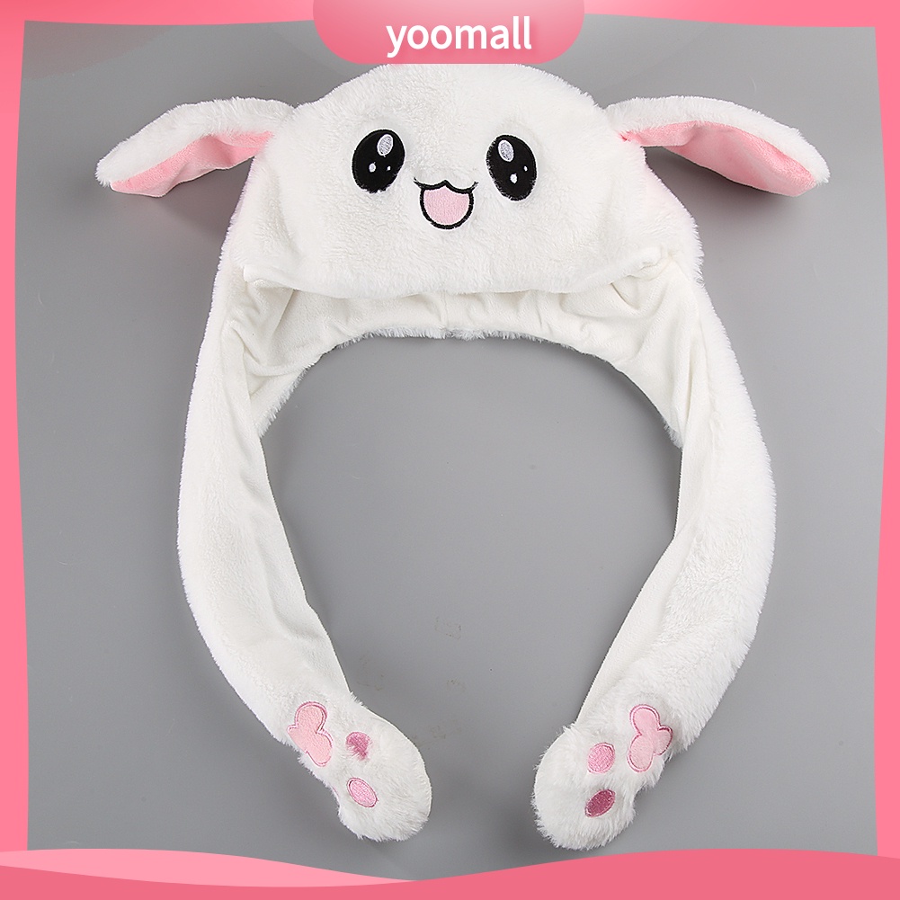 Mũ Trùm Đầu Nâng Cơ Tai Vải Nỉ Thiết Kế Tai Thỏ Dễ Thương Thời Trang Mùa Đông Cho Nữ
