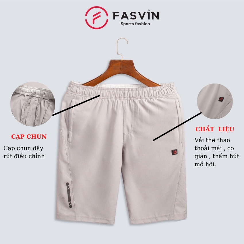 Quần short nam quần ngố nam dáng dài FASVIN dài ngang gối vải gió mềm mát tiện dụng mặc nhà và thể thao T21438