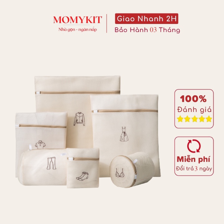 Túi giặt quần áo, đồ lót trong máy giặt/Túi lưới giặt bảo vệ quần áo 2 lớp chất liệu Polyeste