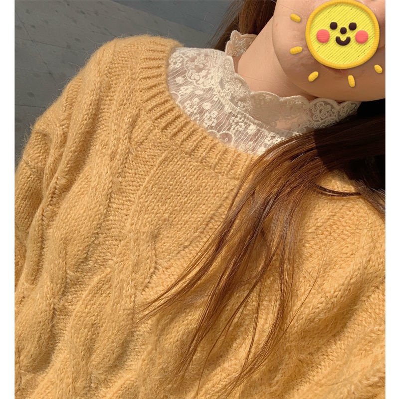 Áo kiểu tay dài phối ren lưới thời trang xinh xắn cho nữ