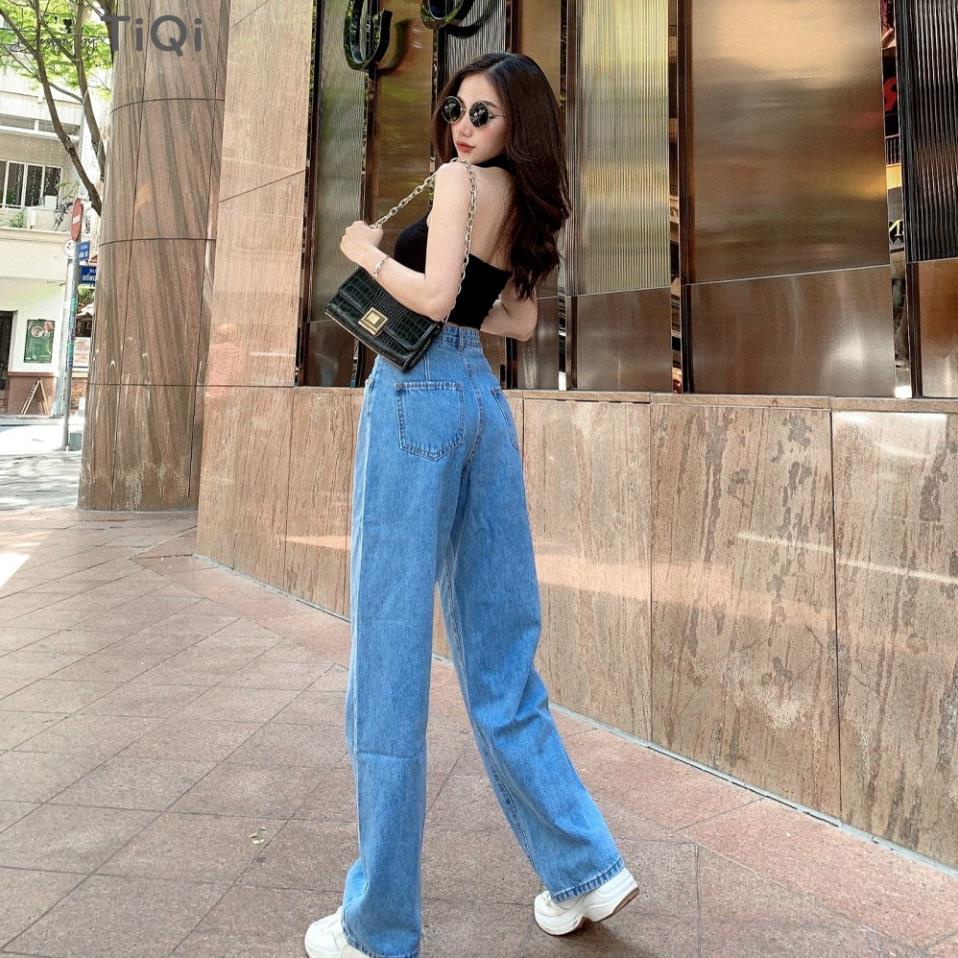 Quần jeans ống rộng nữ cạp cao street style TiQi Jeans B2-144 -CS6