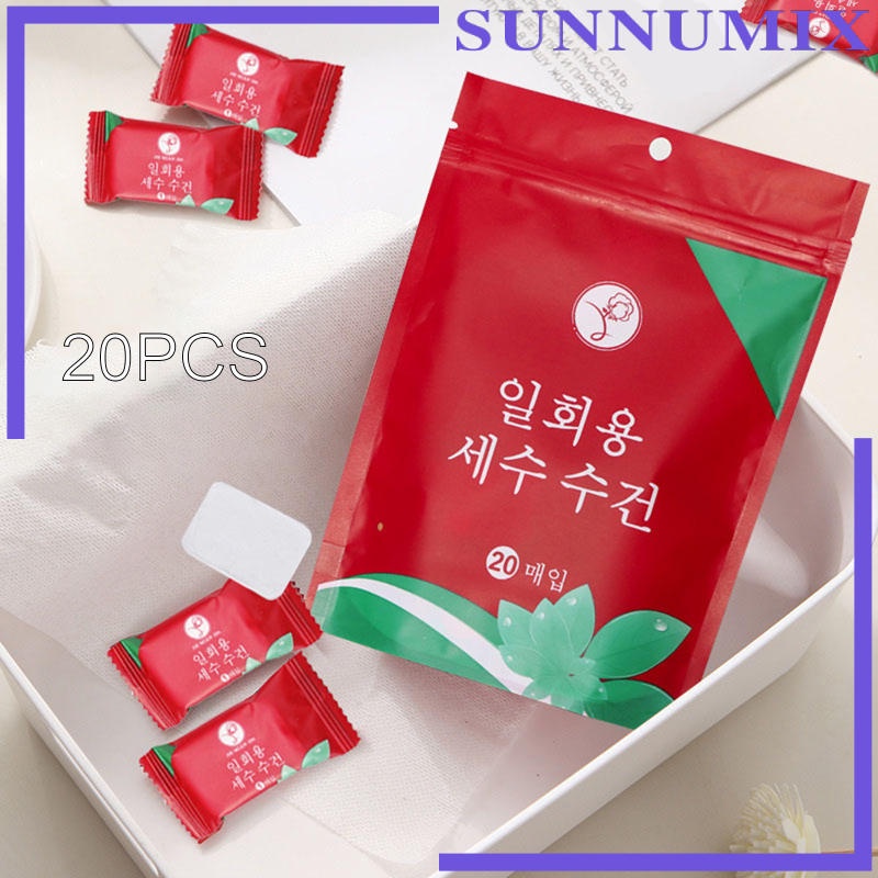 Set 20 viên nén khăn giấy/tiền xu dùng một lần tiện dụng khi đi du lịch