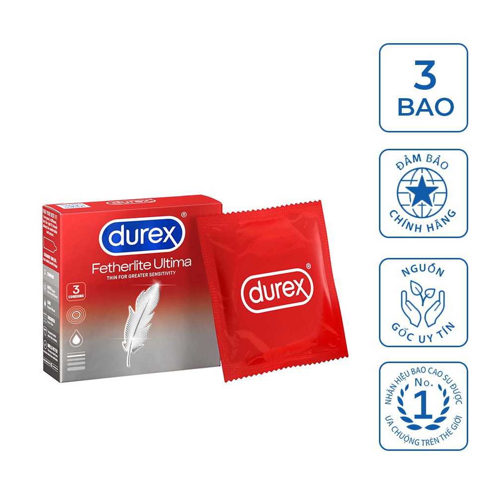 Bao cao su mỏng Durex Fetherlite Ultima Hộp 12C - GoF