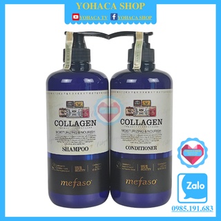 [] Bộ Dầu Gội Xả Mefaso Collagen Xanh A2425 880ml