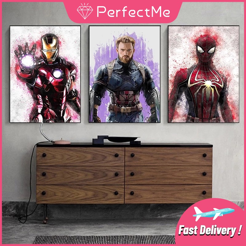 Bộ Tranh Đính Đá 5D Tự Làm 40x50cm Hình Siêu Anh Hùng Độc Đáo