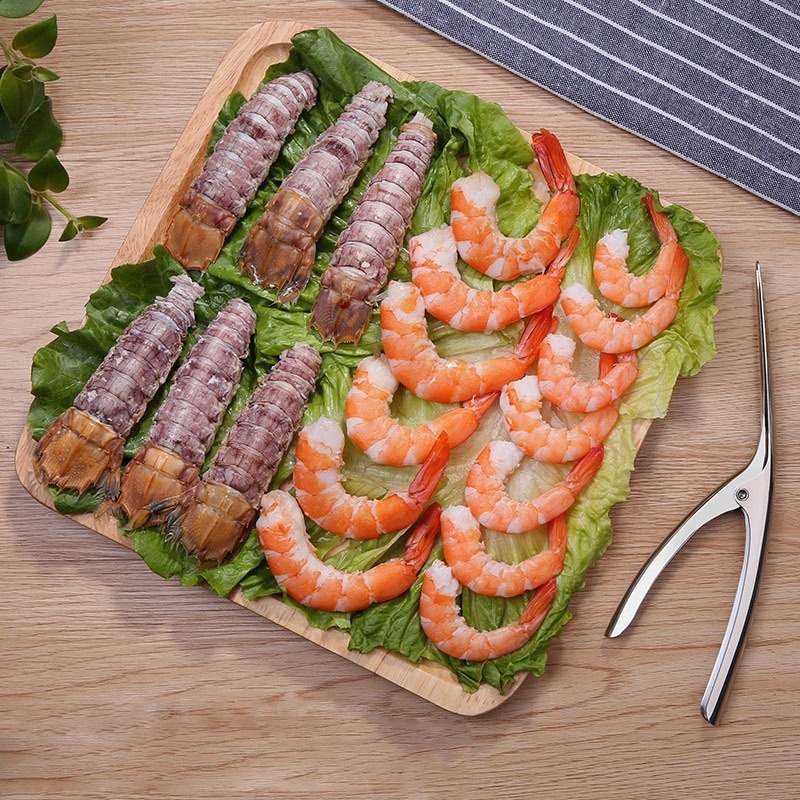 Dụng cụ bóc vỏ tôm bằng thép không gỉ tiện lợi