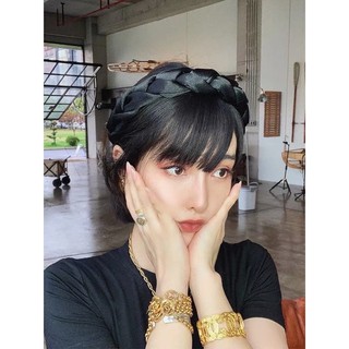 cài tóc kiểu thắt bím bảng dày