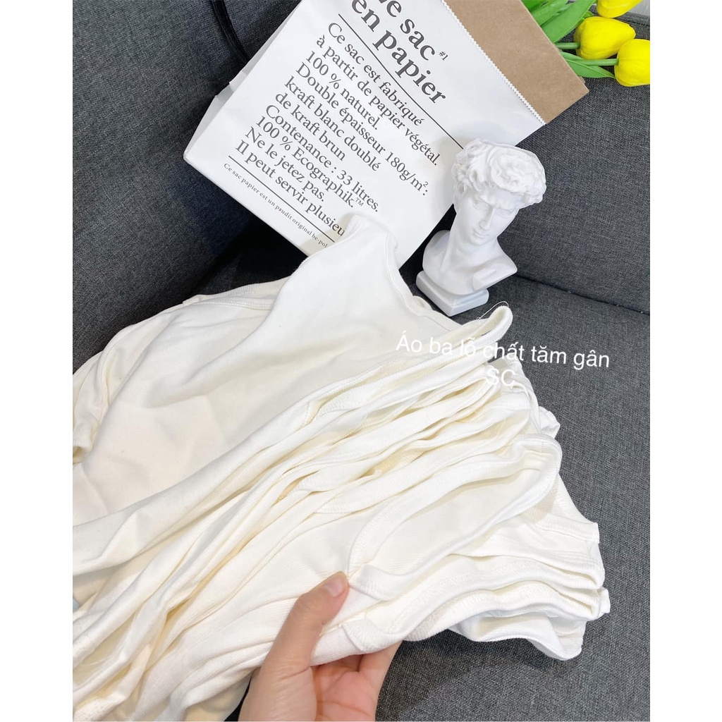 Áo ba lỗ croptop nữ thun tăm gân 3 màu, áo phông trơn ba lỗ trơn dáng ôm body co dãn cá tính