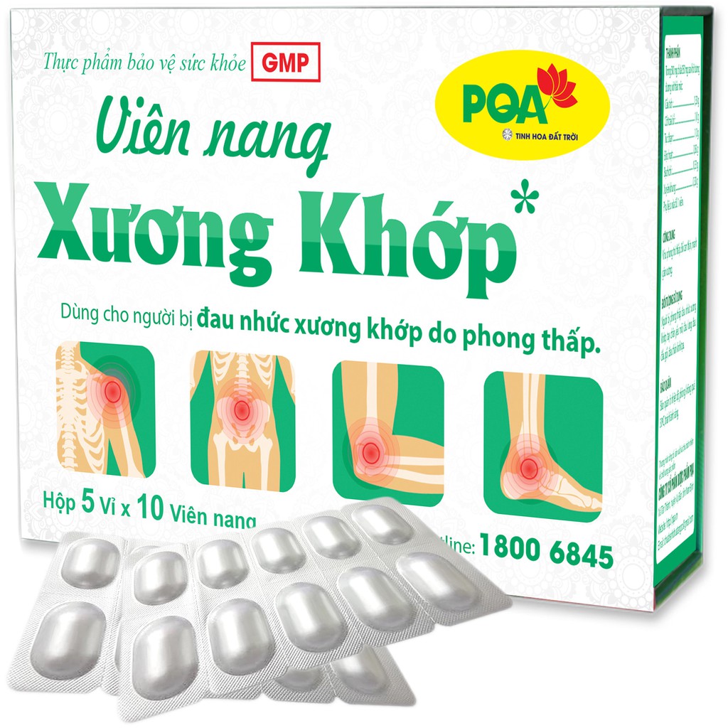 Viên Nang Xương Khớp PQA Hộp 50 Viên Dùng Cho Người Bị Đau Nhức Xương Khớp, Tê Bì Chân Tay